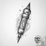 Tattoo sketch paintbrush with paint, ink illu… – tattoo sketch (№1759448262_0, 02.10.2025 23:37) — tattoovalue.net