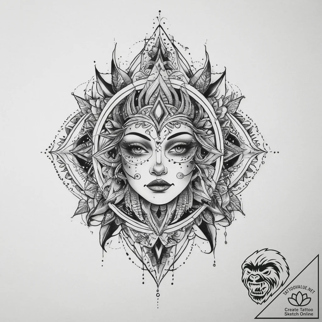 Tattoo sketch cosmic entity, tattoo drawing o... - tattoo sketch (№1759449378_0, 02.10.2025 23:56) — tattoovalue.net
