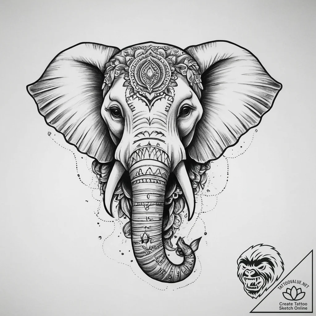 Tattoo sketch elephant, tattoo sketch design,... - tattoo sketch (№1759449575_0, 02.10.2025 23:59) — tattoovalue.net