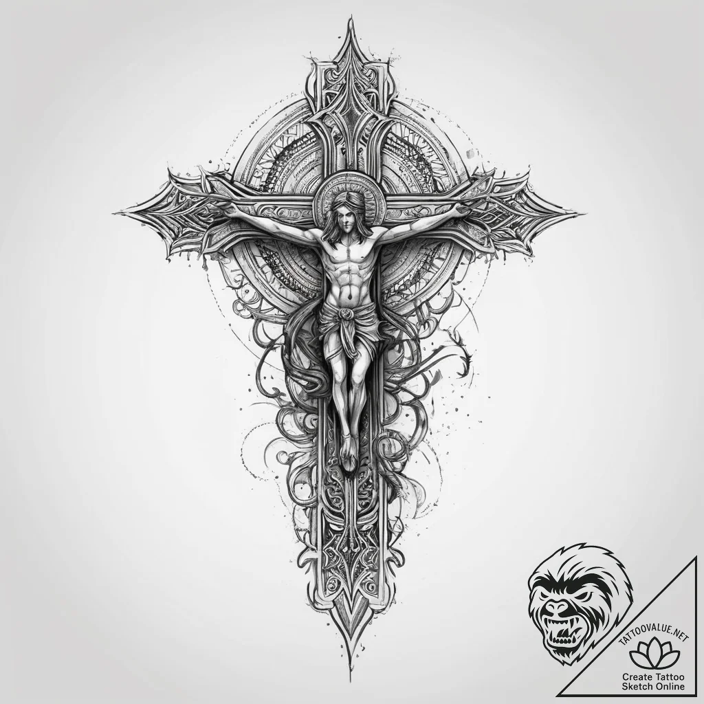 Tattoo sketch sacred character, tattoo drawin... - tattoo sketch (№1759451350_0, 03.10.2025 00:29) — tattoovalue.net