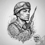Tattoo sketch soldier with a needle, tattoo l… – tattoo sketch (№1759452545_0, 03.10.2025 00:49) — tattoovalue.net