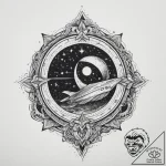 Tattoo sketch cosmic space, ink illustration… – tattoo sketch (№1759454352_0, 03.10.2025 01:19) — tattoovalue.net
