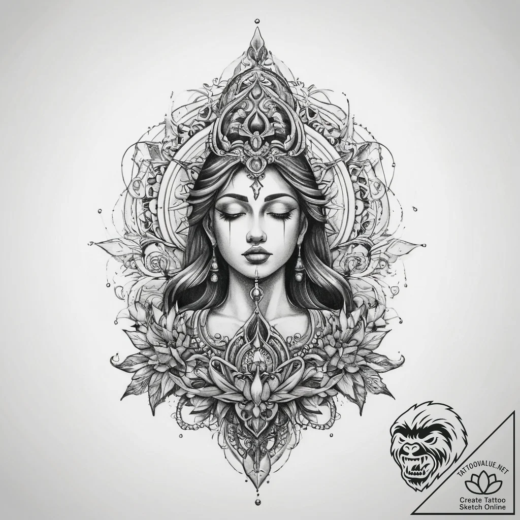 Tattoo sketch spiritual fount - tattoo sketch (№1759454954_0, 03.10.2025 01:29) — tattoovalue.net