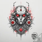 Tattoo sketch робот, concept art for tattoo,… – tattoo sketch (№1759455153_0, 03.10.2025 01:32) — tattoovalue.net