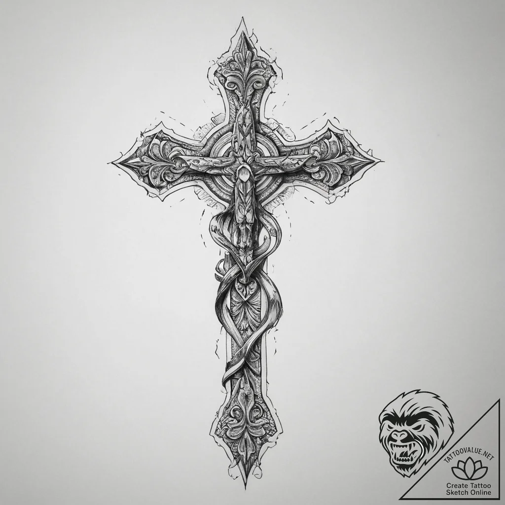 Tattoo sketch scissors, concept art for tatto... - tattoo sketch (№1759459555_0, 03.10.2025 02:45) — tattoovalue.net