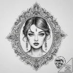 Tattoo sketch mirror, ink illustration for ta… – tattoo sketch (№1759460966_0, 03.10.2025 03:09) — tattoovalue.net