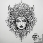 Tattoo sketch mystical self, tattoo flash she… – tattoo sketch (№1759461171_0, 03.10.2025 03:12) — tattoovalue.net