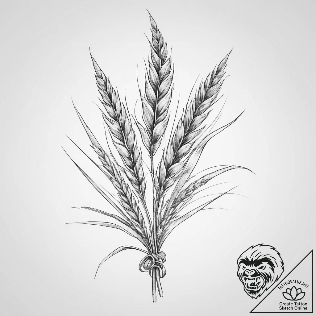 Tattoo sketch farmer wheat stalk, concept art... - tattoo sketch (№1759462368_0, 03.10.2025 03:32) — tattoovalue.net