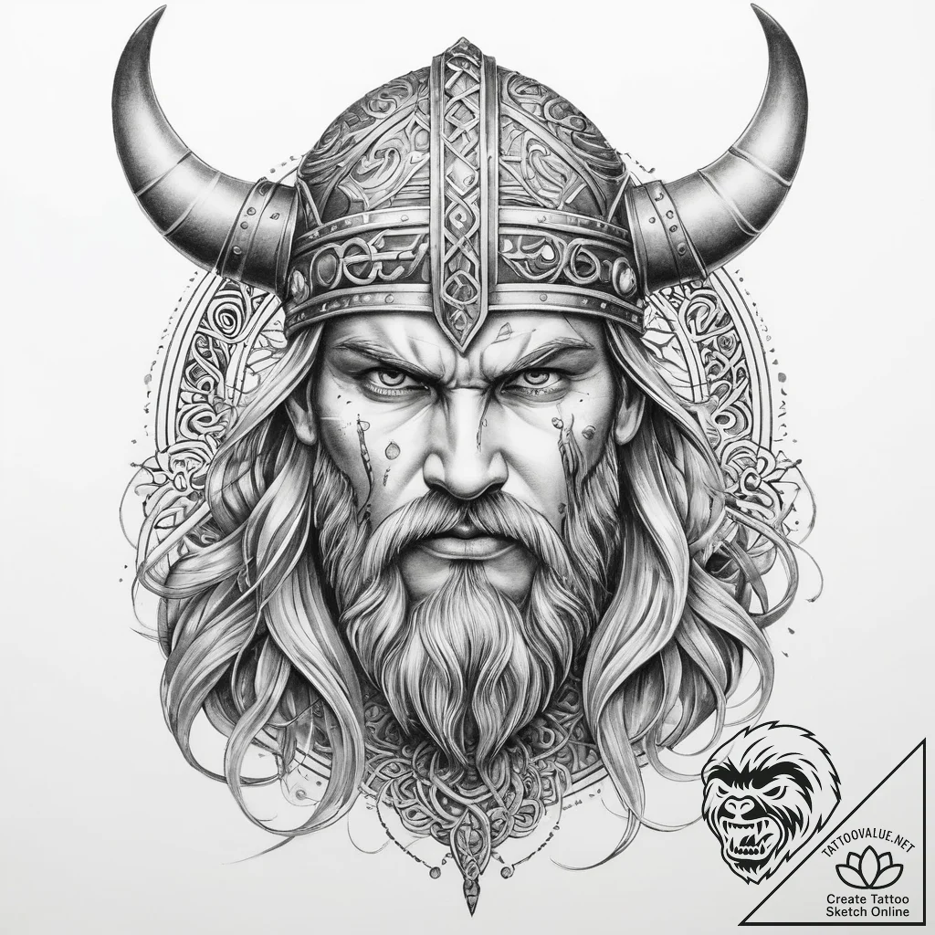 Tattoo sketch узор в виде викинга - tattoo sketch (№1759462565_0, 03.10.2025 03:36) — tattoovalue.net