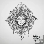 Tattoo sketch blessed being, tattoo line art,… – tattoo sketch (№1759463570_0, 03.10.2025 03:52) — tattoovalue.net