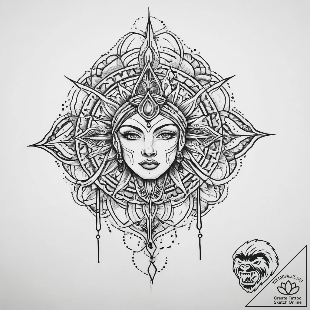 Tattoo sketch blessed being, tattoo line art,... - tattoo sketch (№1759463570_0, 03.10.2025 03:52) — tattoovalue.net