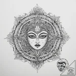 Tattoo sketch mask, ink illustration for tatt… – tattoo sketch (№1759464366_0, 03.10.2025 04:06) — tattoovalue.net