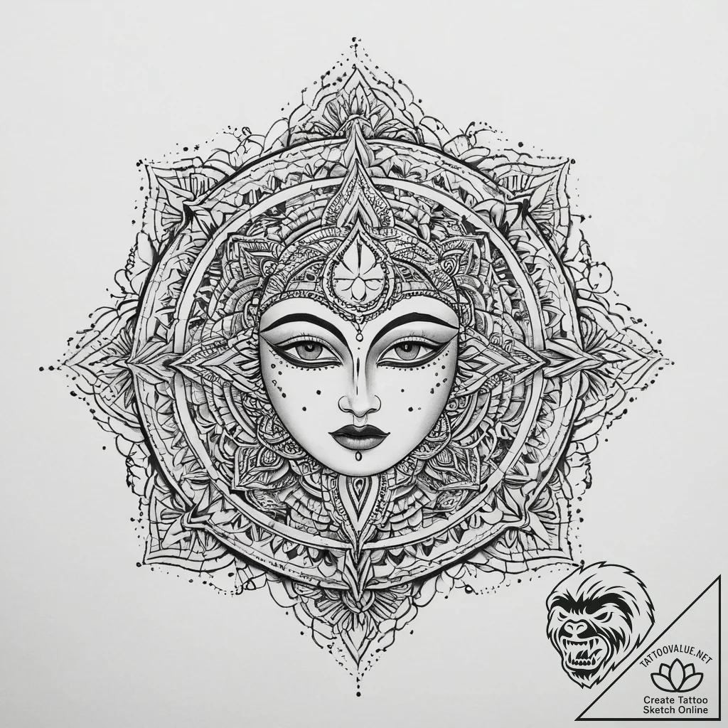 Tattoo sketch mask, ink illustration for tatt... - tattoo sketch (№1759464366_0, 03.10.2025 04:06) — tattoovalue.net