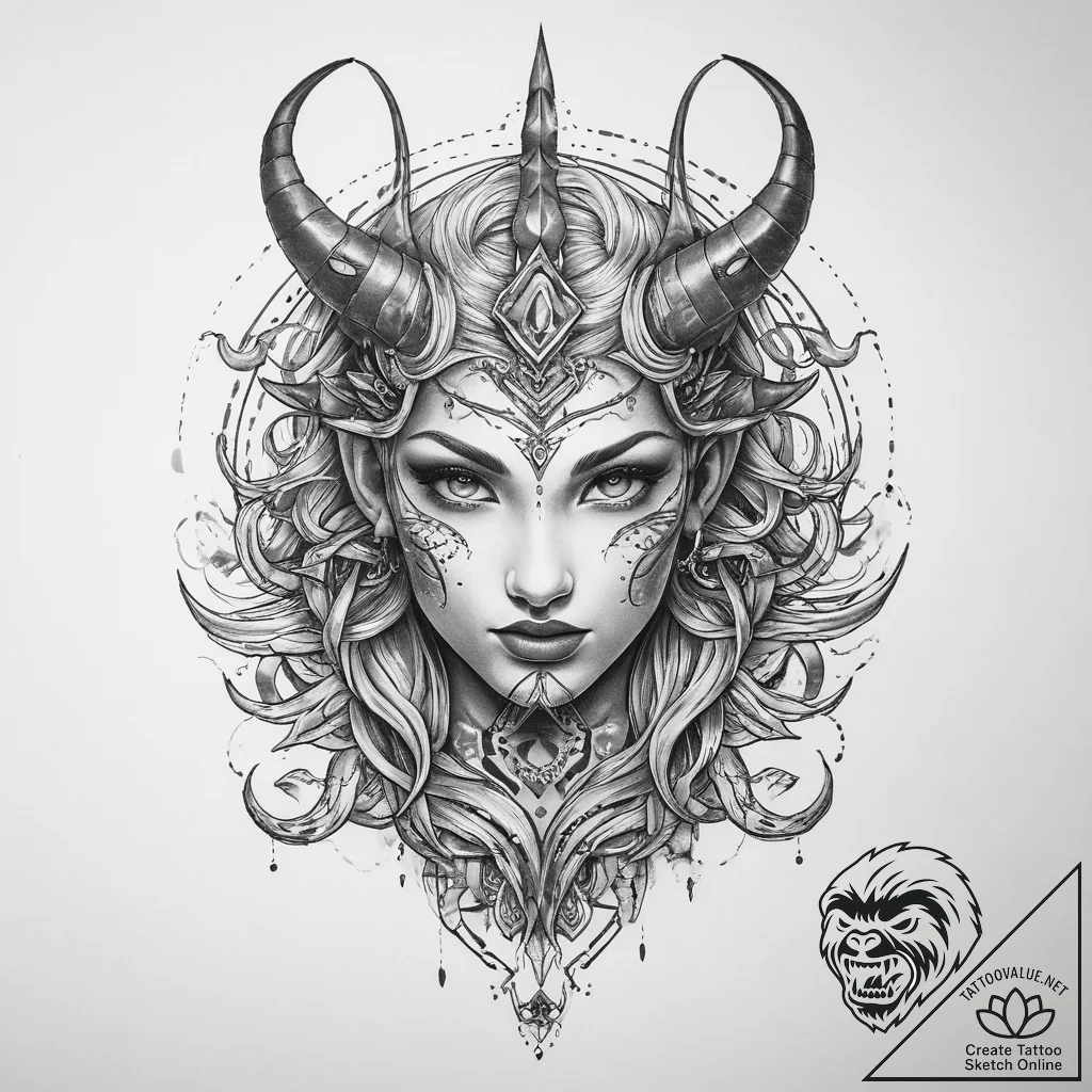 Tattoo sketch mythical tattoo - tattoo sketch (№1759465565_0, 03.10.2025 04:26) — tattoovalue.net