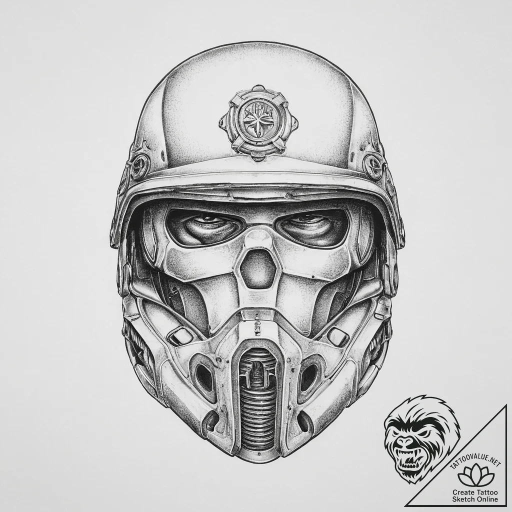 Tattoo sketch soldier helmet, tattoo drawing... - tattoo sketch (№1759465767_0, 03.10.2025 04:29) — tattoovalue.net