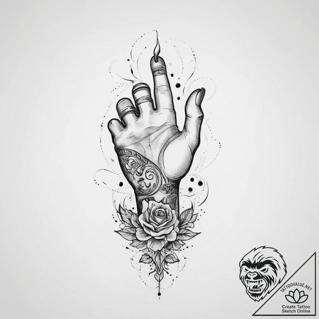 Tattoo sketch hands with a scroll, tattoo lin... - tattoo sketch (№1759469203_0, 03.10.2025 05:26) — tattoovalue.net