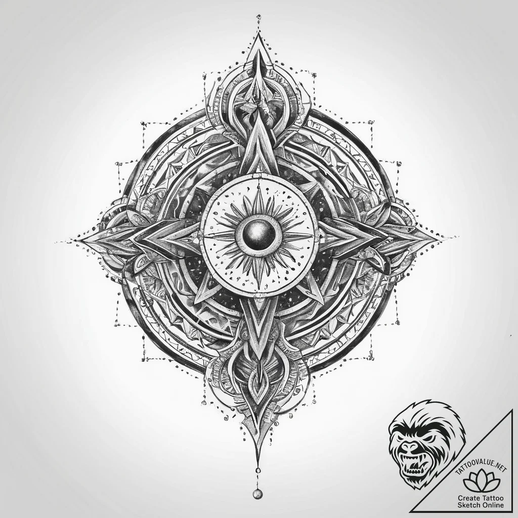 Tattoo sketch cosmic fount - tattoo sketch (№1759469428_0, 03.10.2025 05:30) — tattoovalue.net