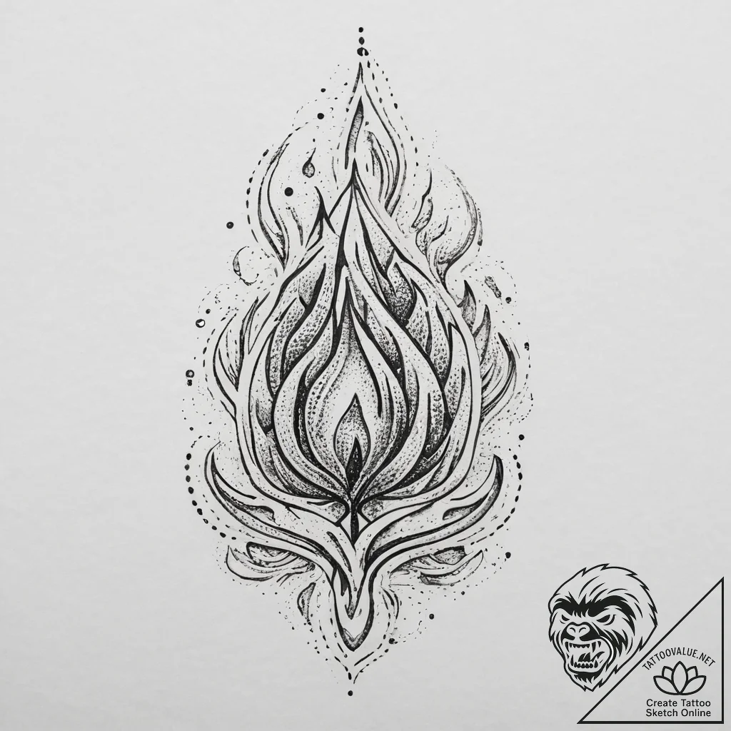 Tattoo sketch flame, tattoo sketch design, se... - tattoo sketch (№1759470540_0, 03.10.2025 05:49) — tattoovalue.net