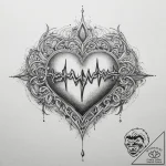 Tattoo sketch heartbeat with a word, ink illu… – tattoo sketch (№1759470758_0, 03.10.2025 05:52) — tattoovalue.net