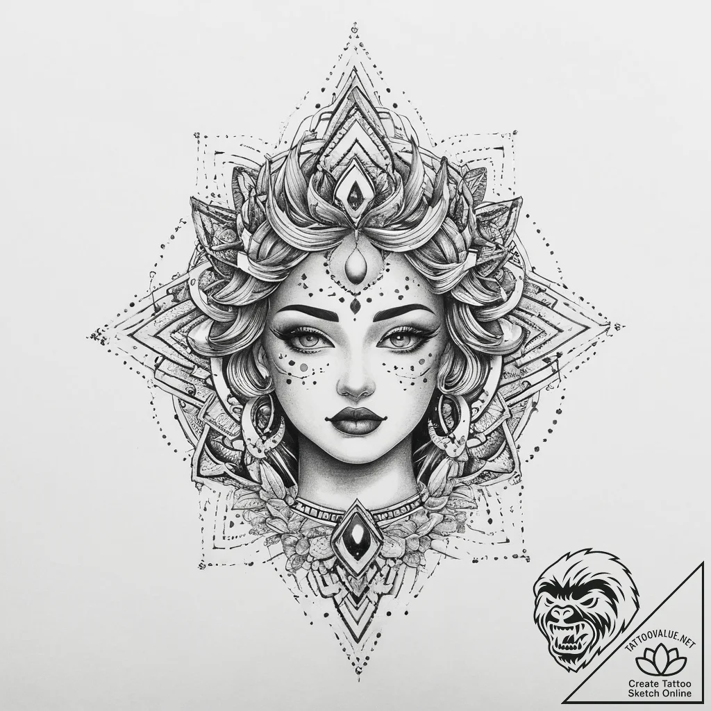 Tattoo sketch cosmic person, tattoo sketch de... - tattoo sketch (№1759471850_0, 03.10.2025 06:10) — tattoovalue.net