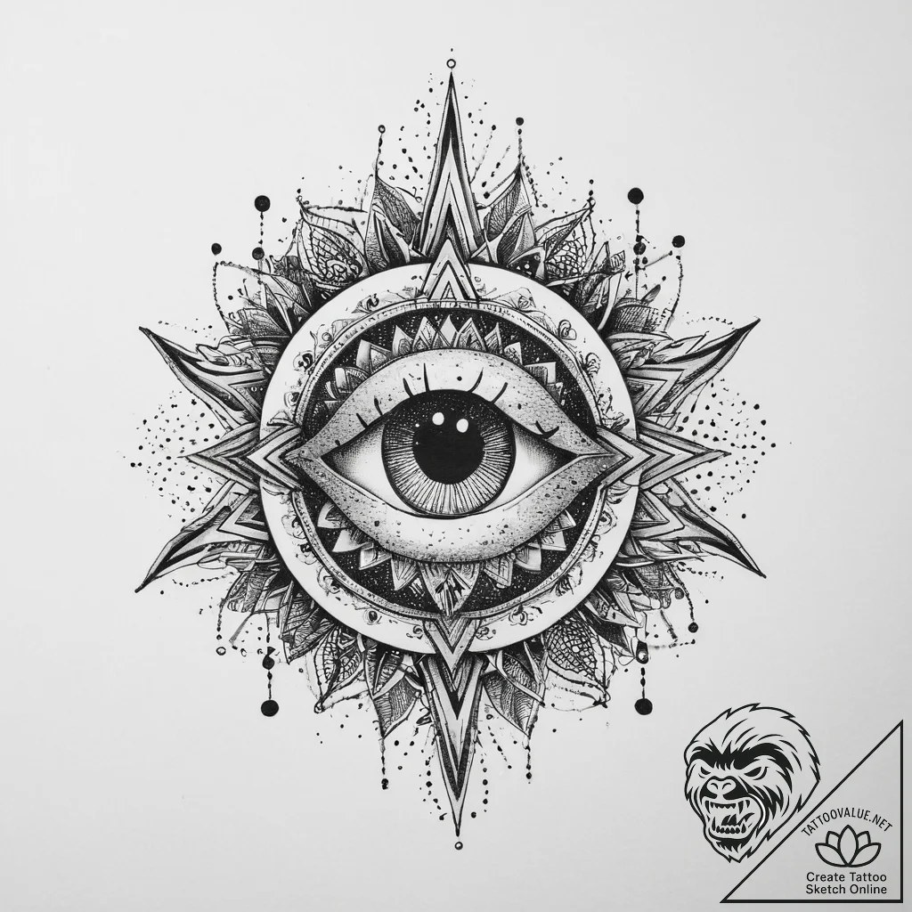 Tattoo sketch cosmic spirit, tattoo sketch de... - tattoo sketch (№1759473825_0, 03.10.2025 06:43) — tattoovalue.net
