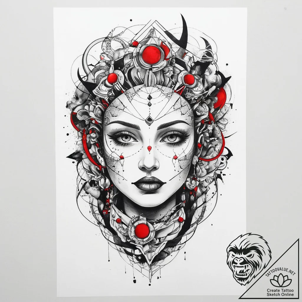 Tattoo sketch cosmic being, artistic tattoo s... - tattoo sketch (№1759474046_0, 03.10.2025 06:47) — tattoovalue.net