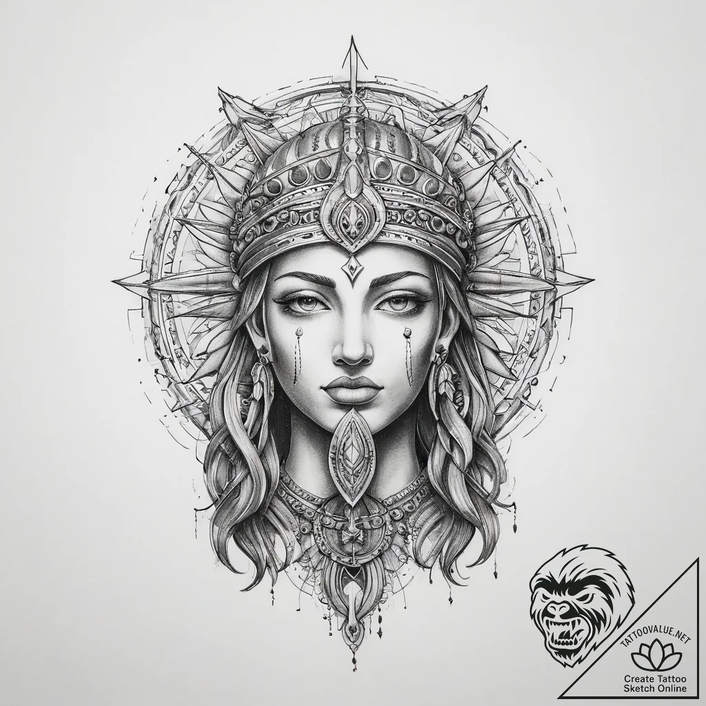 Tattoo sketch sacred messenger - tattoo sketch (№1759474264_0, 03.10.2025 06:51) — tattoovalue.net