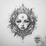 Tattoo sketch cosmic essence, concept art for… – tattoo sketch (№1759474480_0, 03.10.2025 06:54) — tattoovalue.net