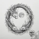 Tattoo sketch romantic full moon with a coupl… – tattoo sketch (№1759474699_0, 03.10.2025 06:58) — tattoovalue.net