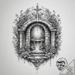 Tattoo sketch holy well – tattoo sketch (№1759475796_0, 03.10.2025 07:16) — tattoovalue.net