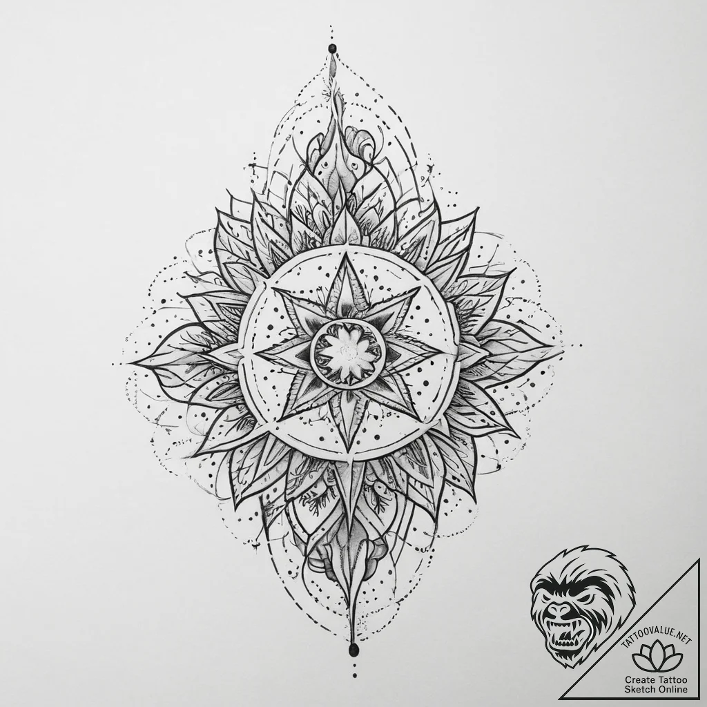Tattoo sketch cosmic creation, tattoo line ar... - tattoo sketch (№1759476448_0, 03.10.2025 07:27) — tattoovalue.net