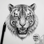 Tattoo sketch sabertooth tiger, ink illustrat… – tattoo sketch (№1759477770_0, 03.10.2025 07:49) — tattoovalue.net