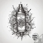 Tattoo sketch paint can with a splash, ink il… – tattoo sketch (№1759481302_0, 03.10.2025 08:48) — tattoovalue.net