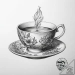 Tattoo sketch get out teacup, artistic tattoo… – tattoo sketch (№1759481960_0, 03.10.2025 08:59) — tattoovalue.net