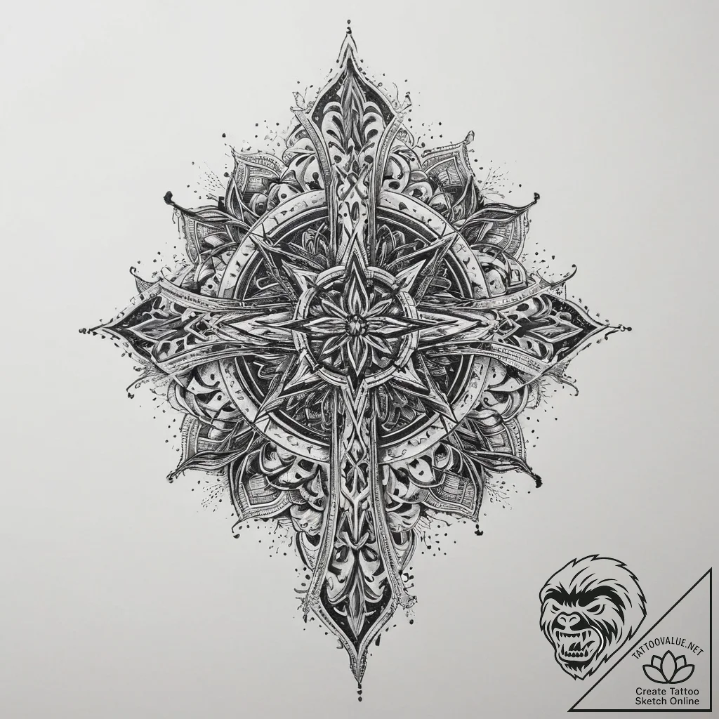Tattoo sketch magical aura, ink illustration... - tattoo sketch (№1759482829_0, 03.10.2025 09:13) — tattoovalue.net