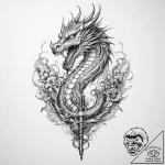 Tattoo sketch узор в виде дракона и молнии – tattoo sketch (№1759484139_0, 03.10.2025 09:35) — tattoovalue.net