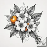 Tattoo sketch kumquat blossom, ink illustrati… – tattoo sketch (№1759485237_0, 03.10.2025 09:53) — tattoovalue.net