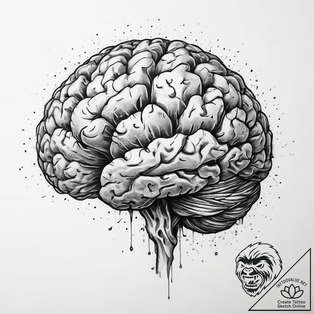 Tattoo sketch brain - tattoo sketch (№1759485463_0, 03.10.2025 09:57) — tattoovalue.net