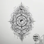 Tattoo sketch cosmic scene, ink illustration… – tattoo sketch (№1759486117_0, 03.10.2025 10:08) — tattoovalue.net