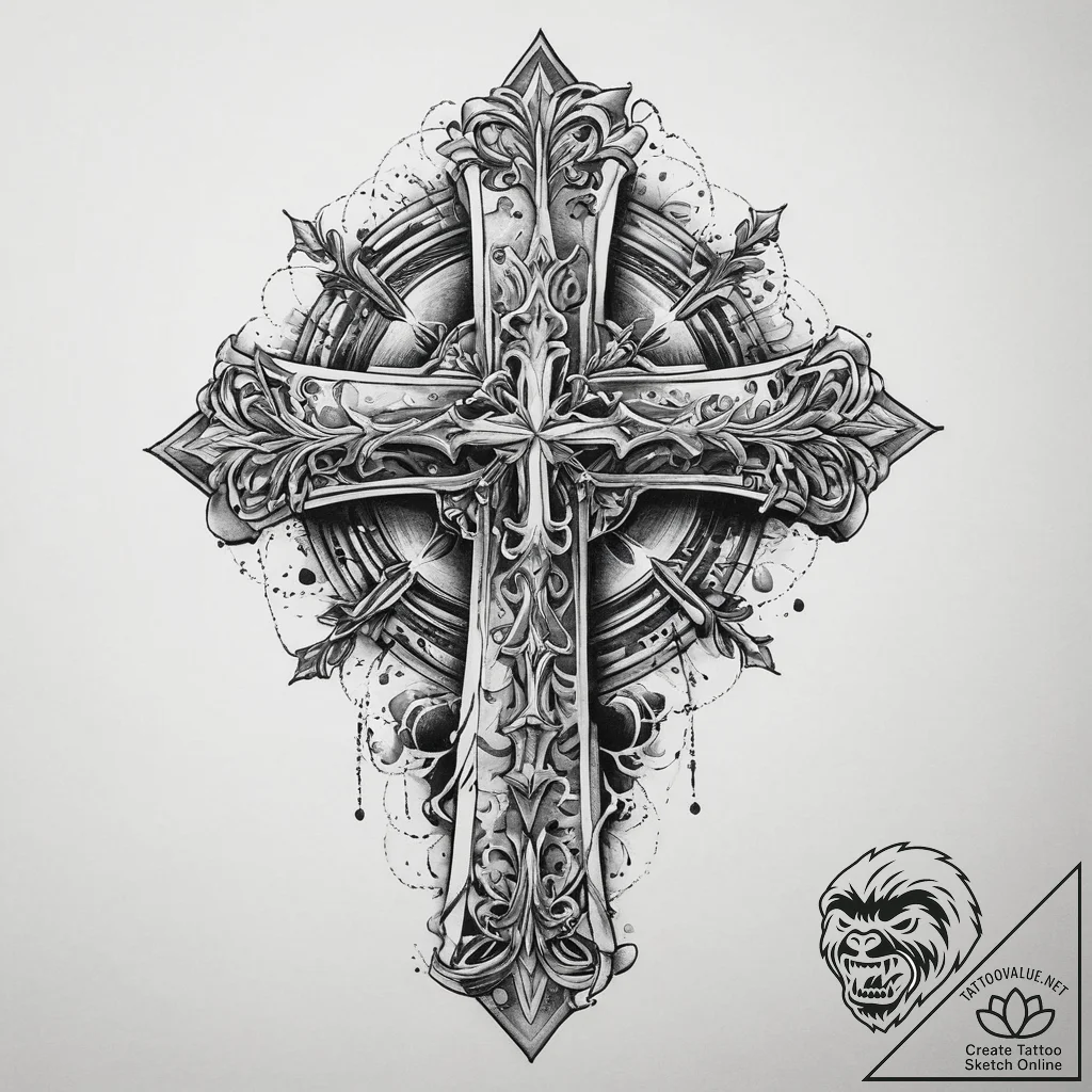 Tattoo sketch blessed portrayal, tattoo drawi... - tattoo sketch (№1759487206_0, 03.10.2025 10:26) — tattoovalue.net