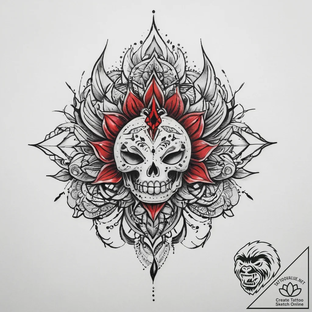 Tattoo sketch red, tattoo flash sheet design,... - tattoo sketch (№1759487424_0, 03.10.2025 10:30) — tattoovalue.net