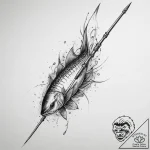 Tattoo sketch spearfishing a spear with a fis… – tattoo sketch (№1759487858_0, 03.10.2025 10:37) — tattoovalue.net