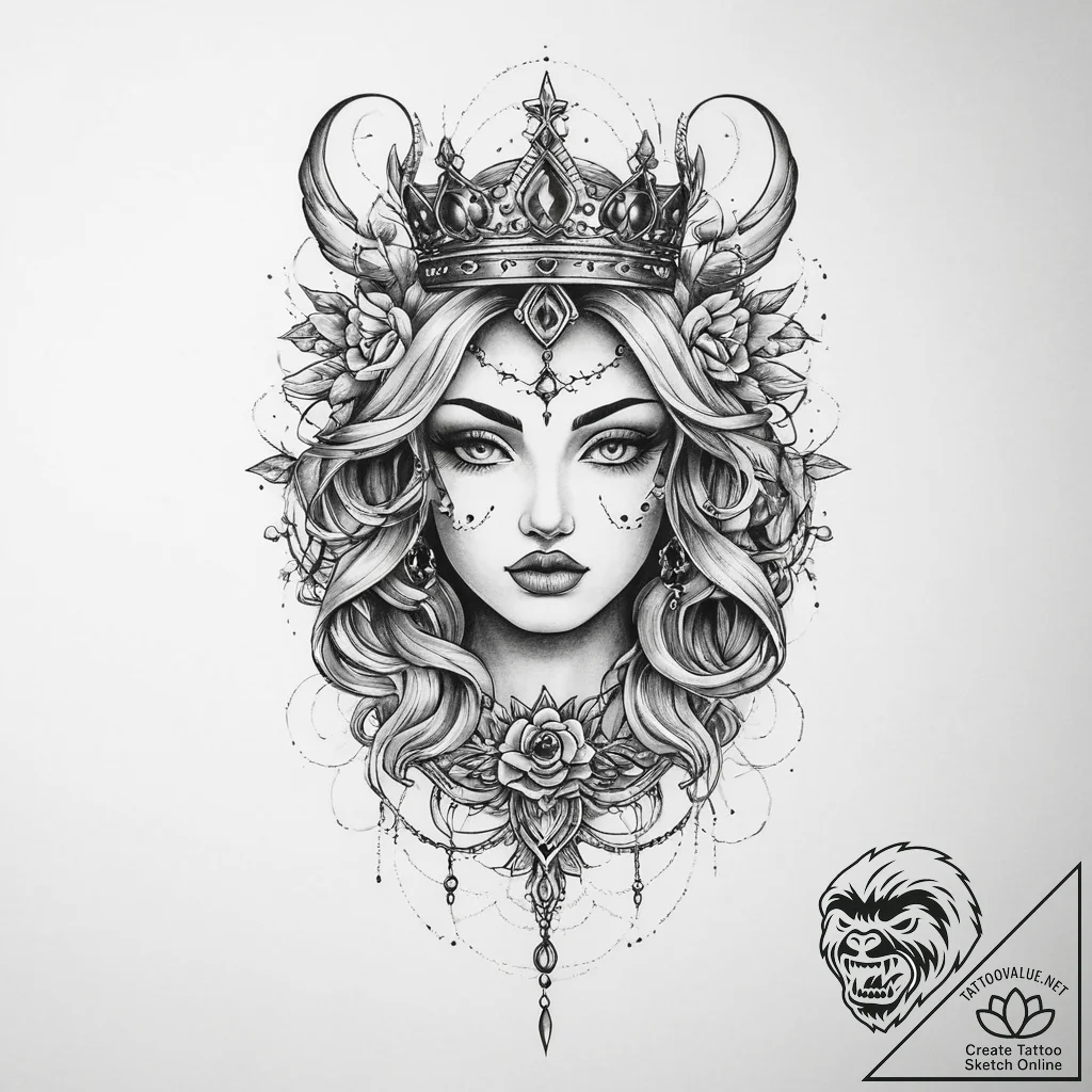 Tattoo sketch kingdom, tattoo drawing outline... - tattoo sketch (№1759488085_0, 03.10.2025 10:41) — tattoovalue.net