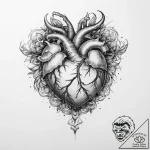 Tattoo sketch heart – tattoo sketch (№1759490063_0, 03.10.2025 11:14) — tattoovalue.net