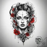 Tattoo sketch blessed character, concept art… – tattoo sketch (№1759491598_0, 03.10.2025 11:39) — tattoovalue.net
