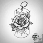 Tattoo sketch dog tags and a rose – tattoo sketch (№1759491816_0, 03.10.2025 11:43) — tattoovalue.net