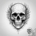 Tattoo sketch череп с водой, tattoo line art,… – tattoo sketch (№1759492033_0, 03.10.2025 11:47) — tattoovalue.net