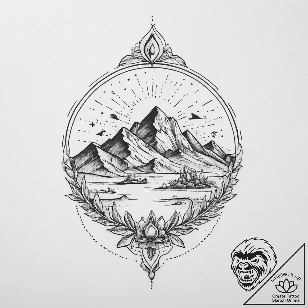Tattoo sketch desert, tattoo flash sheet desi... - tattoo sketch (№1759492252_0, 03.10.2025 11:50) — tattoovalue.net