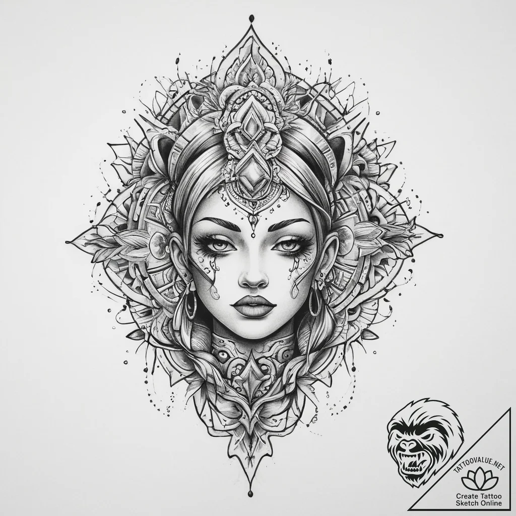 Tattoo sketch blessed self, tattoo sketch des... - tattoo sketch (№1759493338_0, 03.10.2025 12:08) — tattoovalue.net