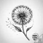 Tattoo sketch dandelion blossom – tattoo sketch (№1759493555_0, 03.10.2025 12:12) — tattoovalue.net